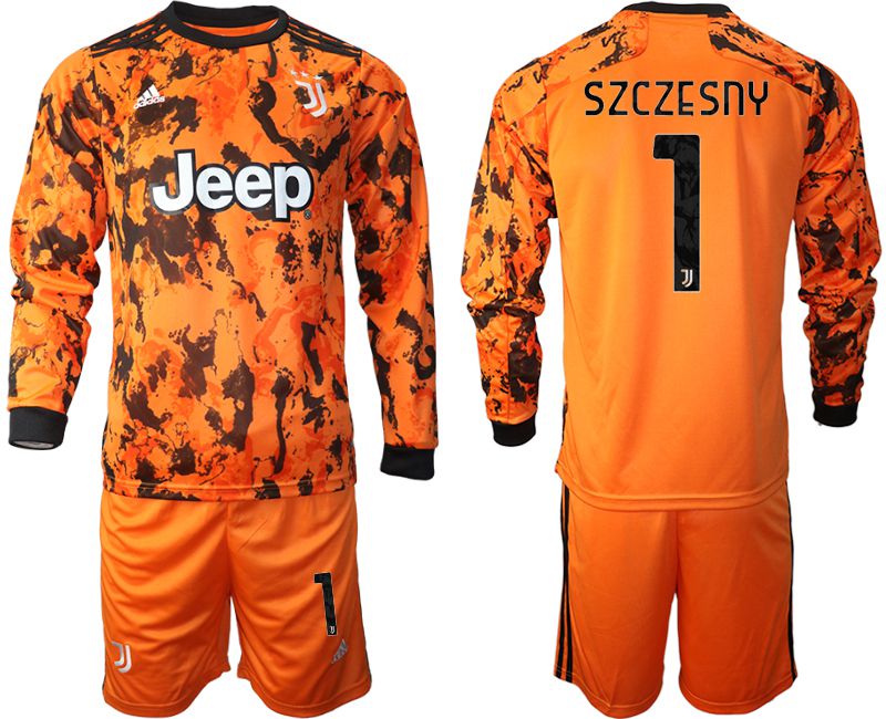 Men 2020-2021 club Juventus away long sleeves #1 orange Soccer Jerseys